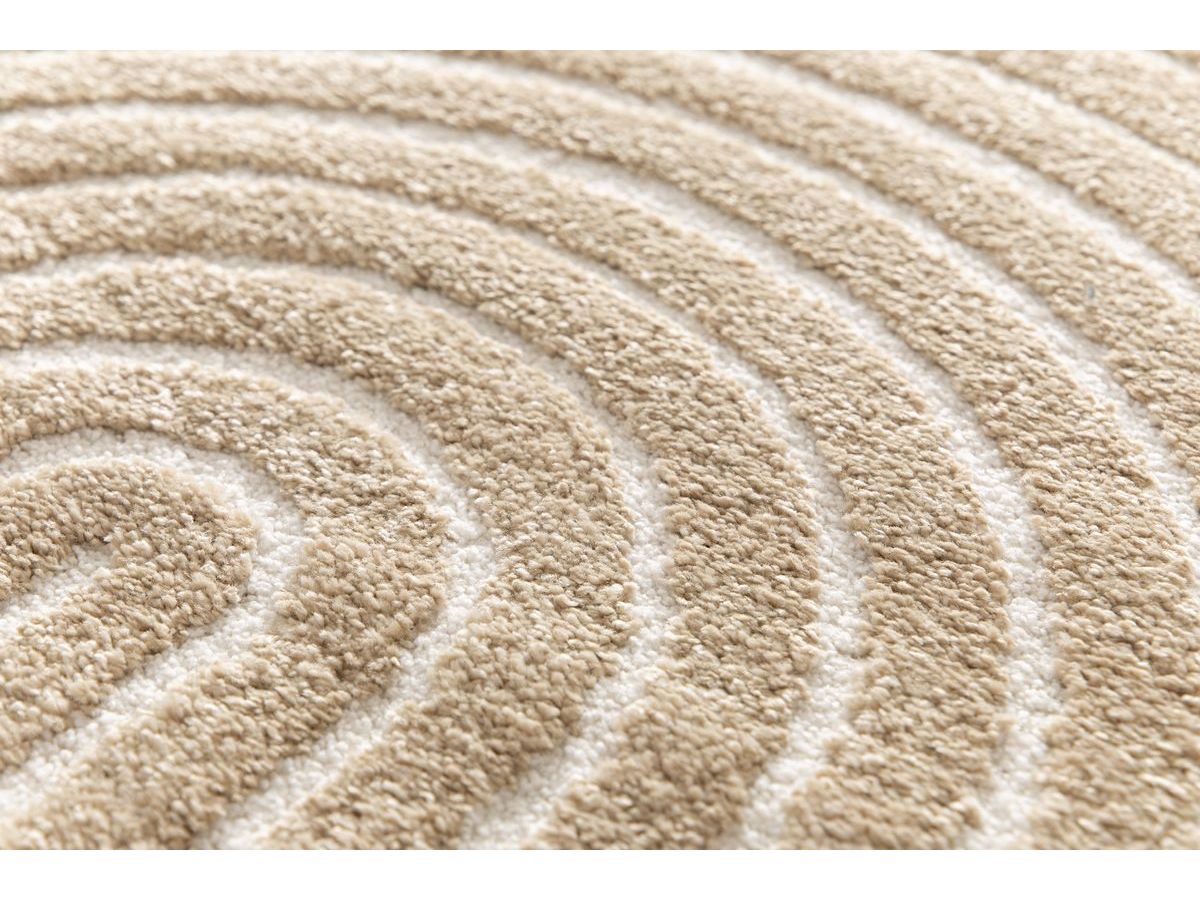 Tapis poils ras HERVE motif abstrait - Marron