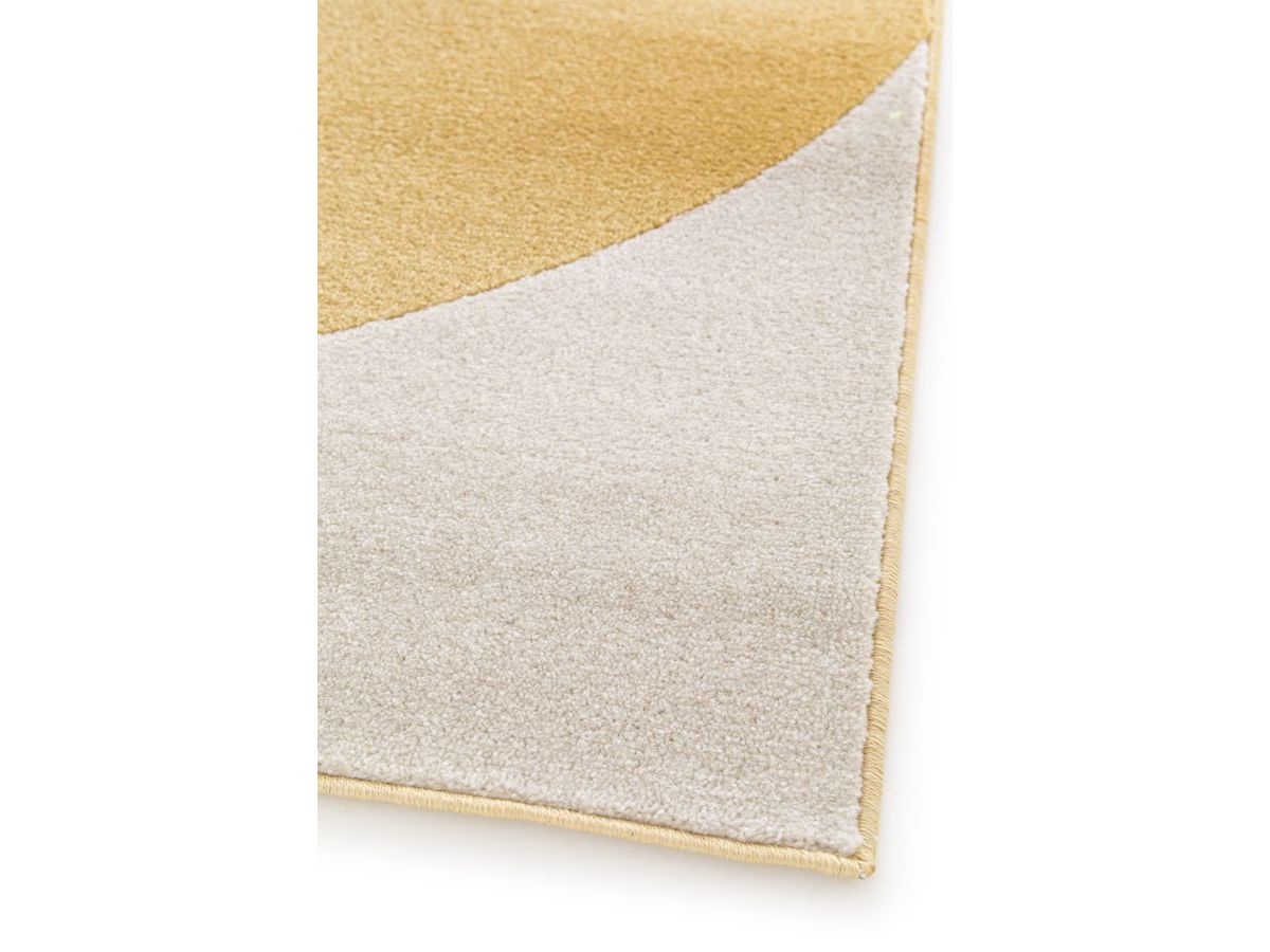 Tapis poils ras IRENA motif abstrait - Jaune