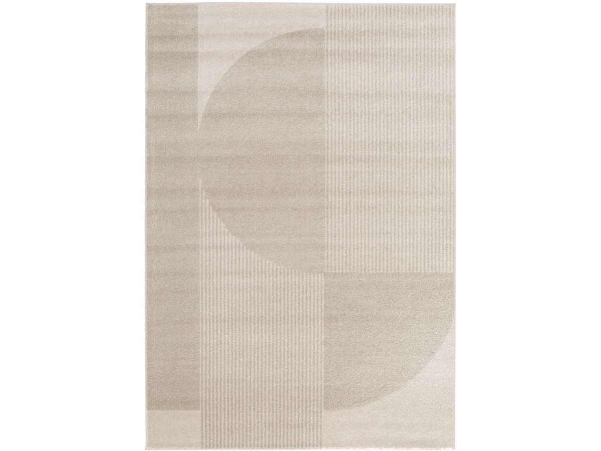 Tapis poils ras IRENA motif abstrait - Beige