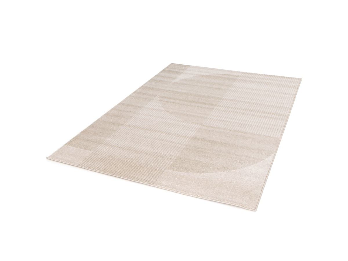 Tapis poils ras IRENA motif abstrait - Beige