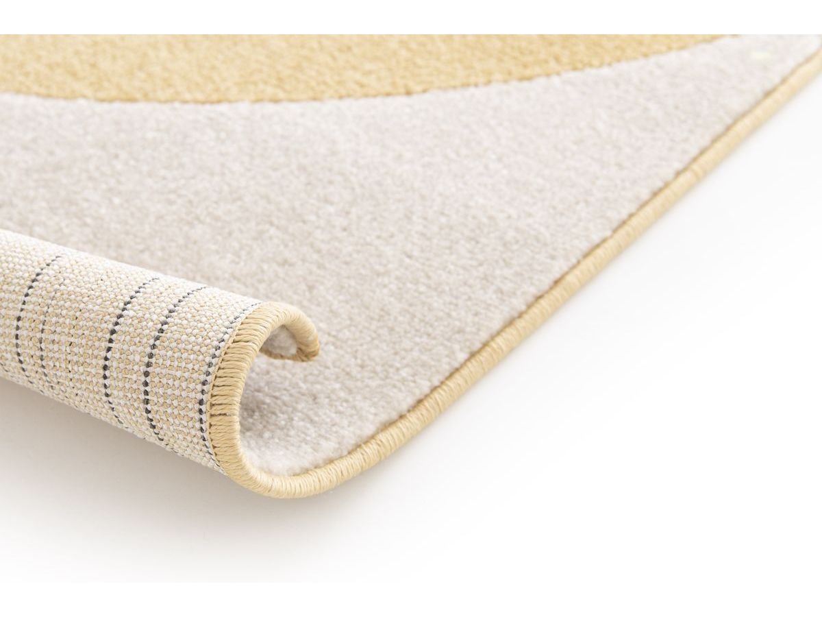 Tapis poils ras IRENA motif abstrait - Jaune
