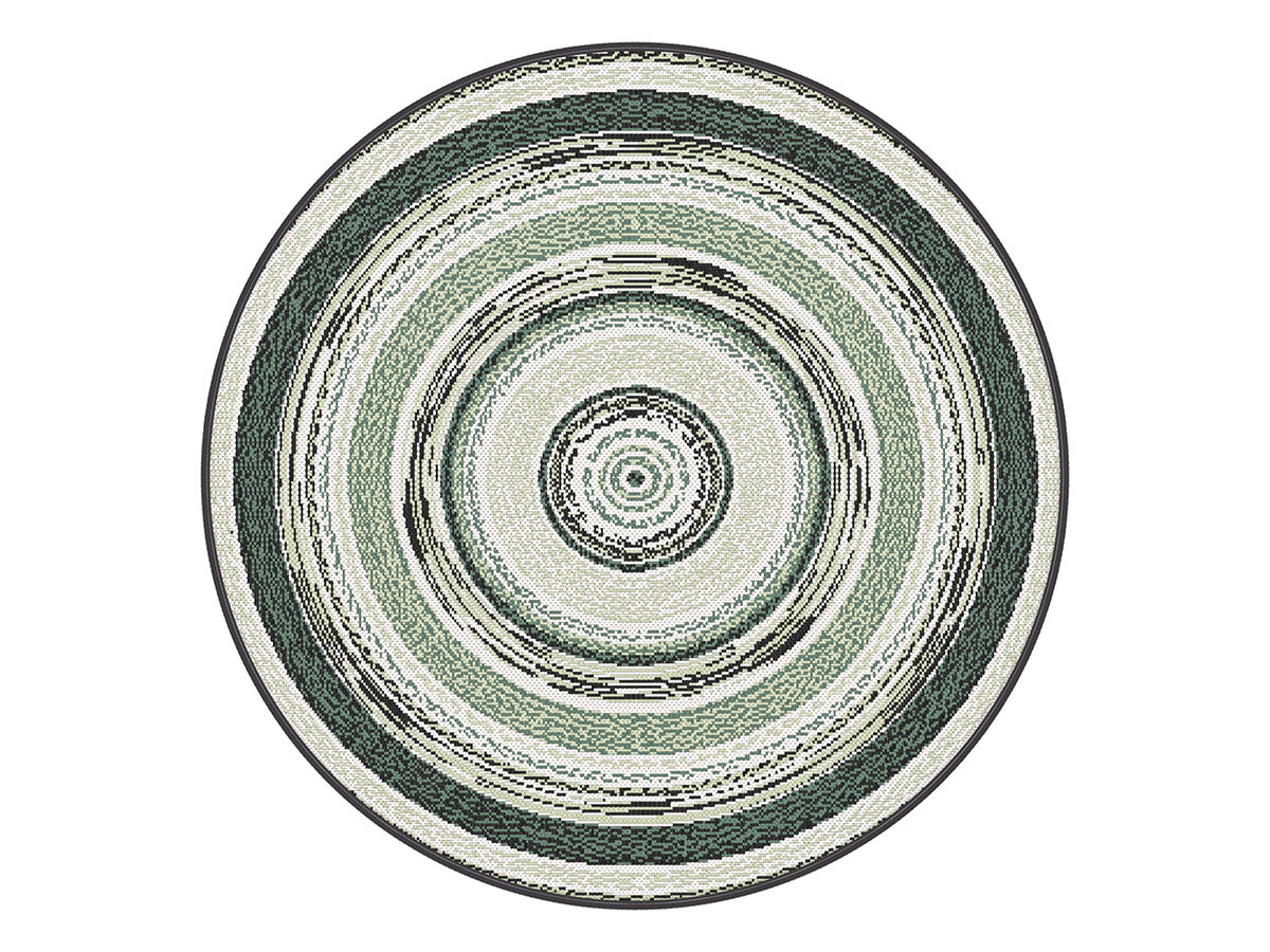 Tapis poils ras IVY motif vintage - Vert