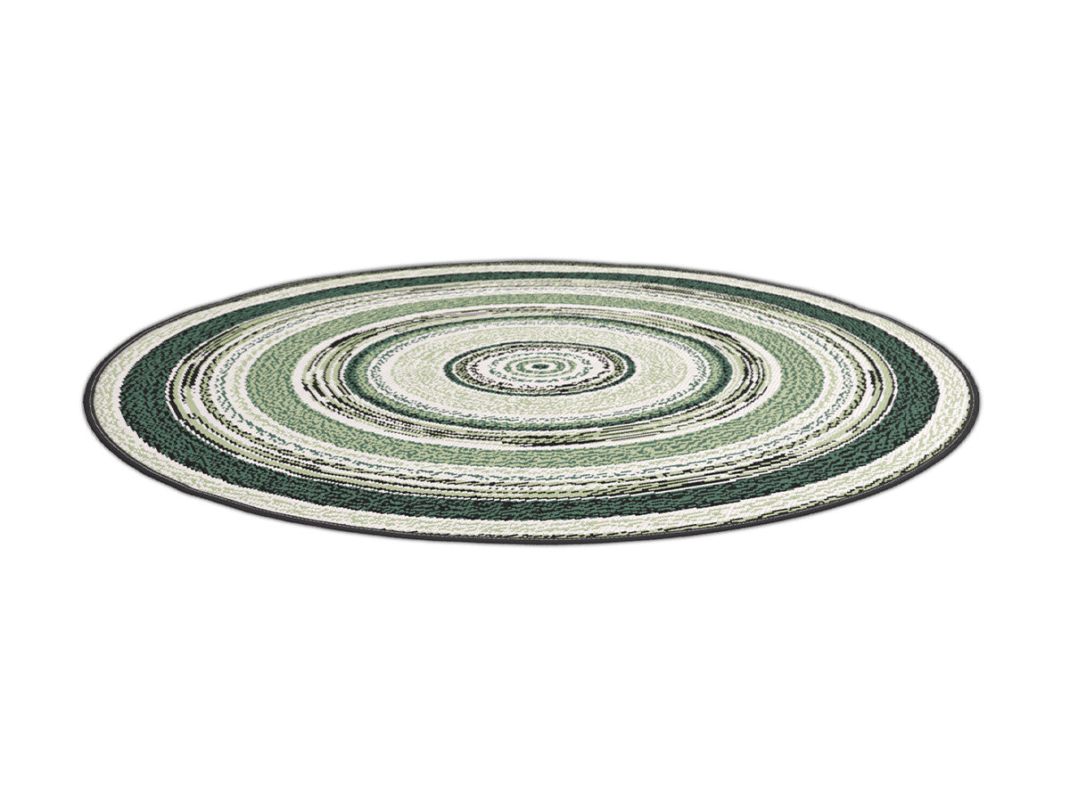 Tapis poils ras IVY motif vintage - Vert