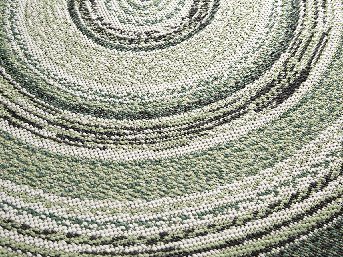 Tapis poils ras IVY motif vintage - Vert