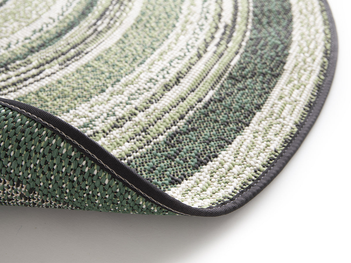 Tapis poils ras IVY motif vintage - Vert