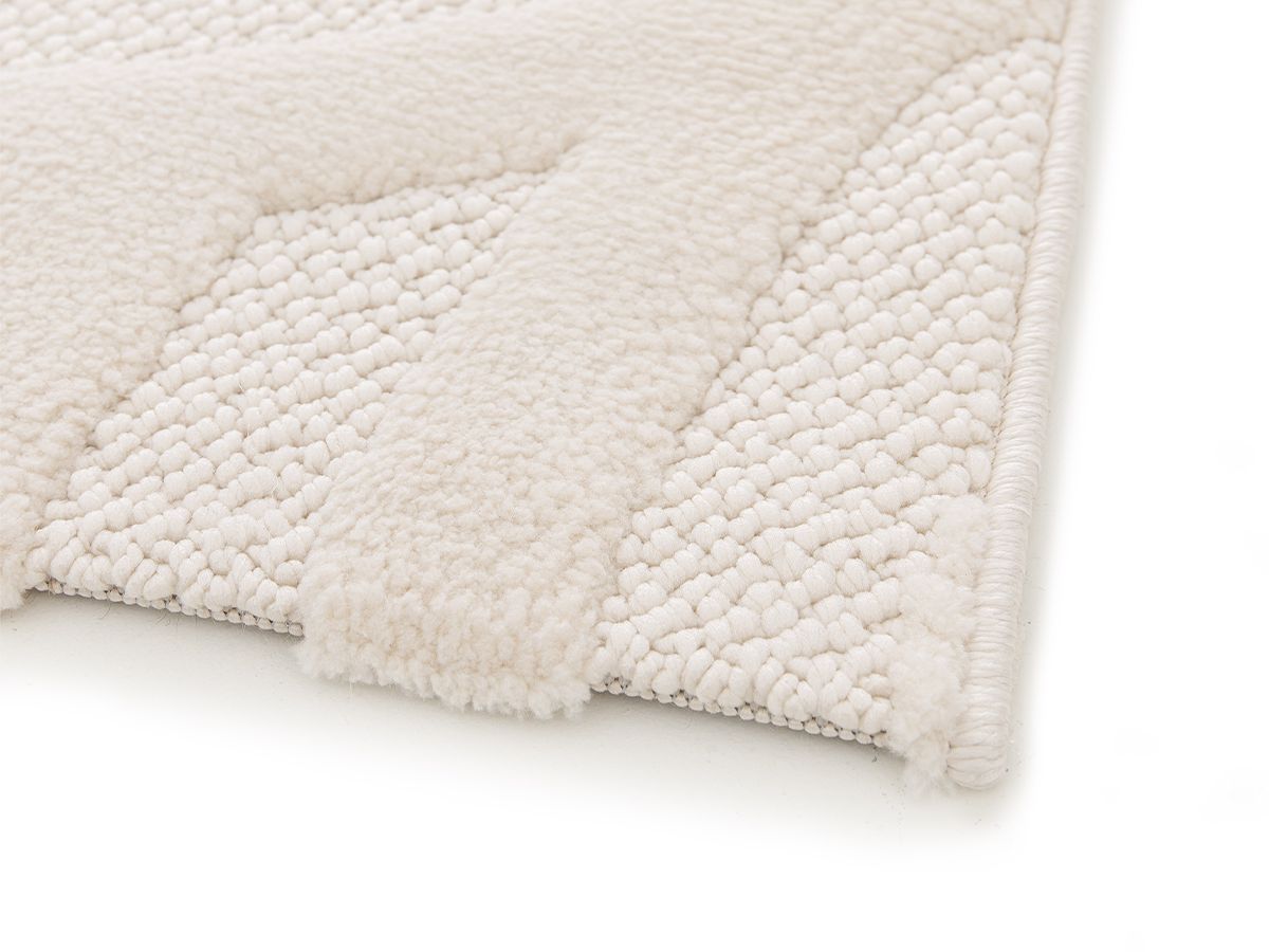 Tapis poils ras JOSIE motif abstrait - Beige