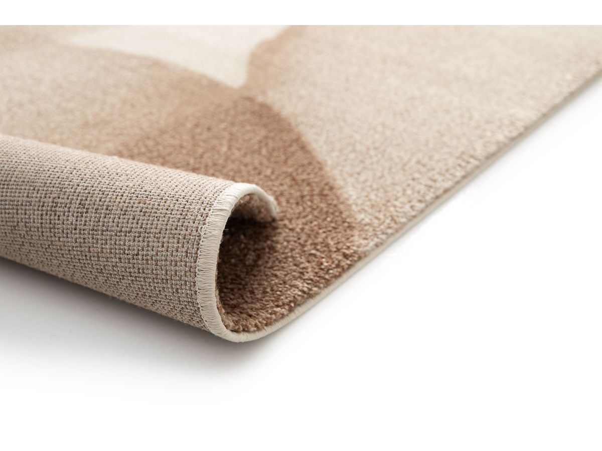 Tapis poils ras LIVIO motif abstrait - Marron
