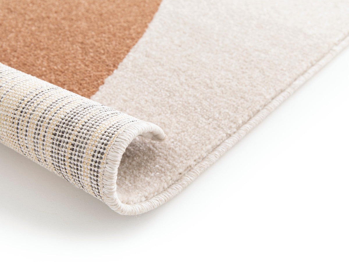 Tapis poils ras MARTINE motif abstrait - Orange