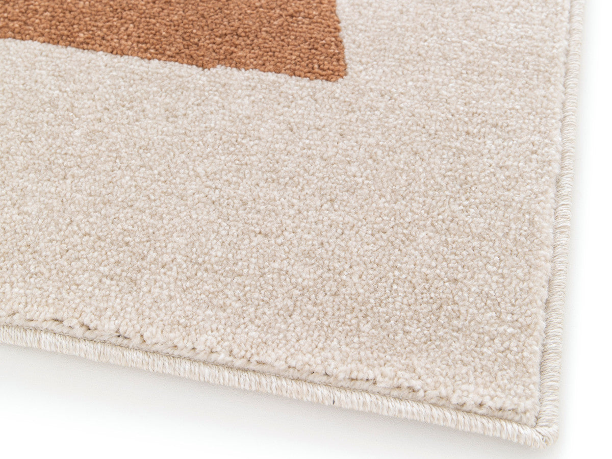 Tapis poils ras MARTINE motif abstrait - Orange