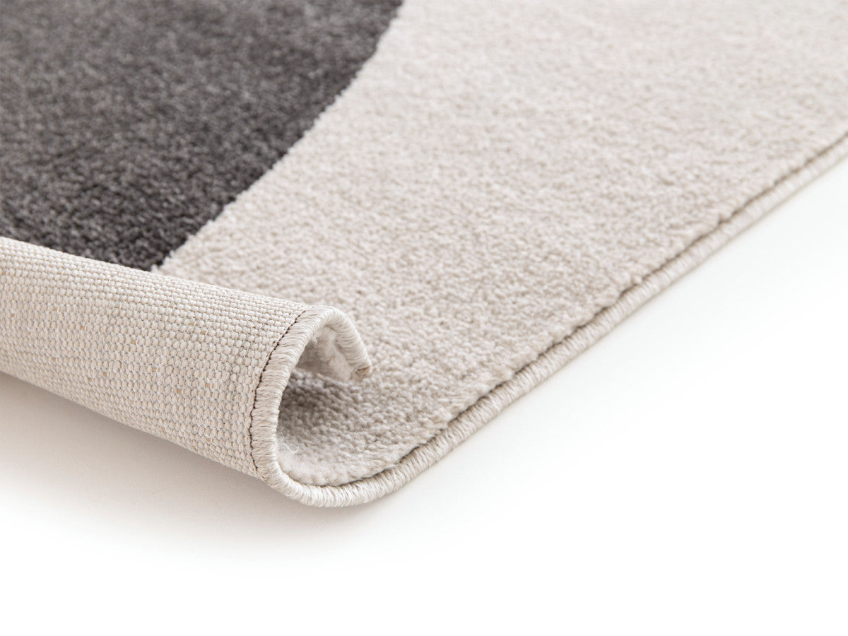 Tapis poils ras MARTINE motif abstrait - Gris foncé