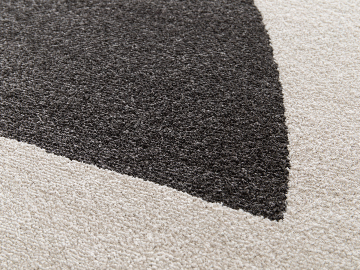 Tapis poils ras MARTINE motif abstrait - Gris foncé