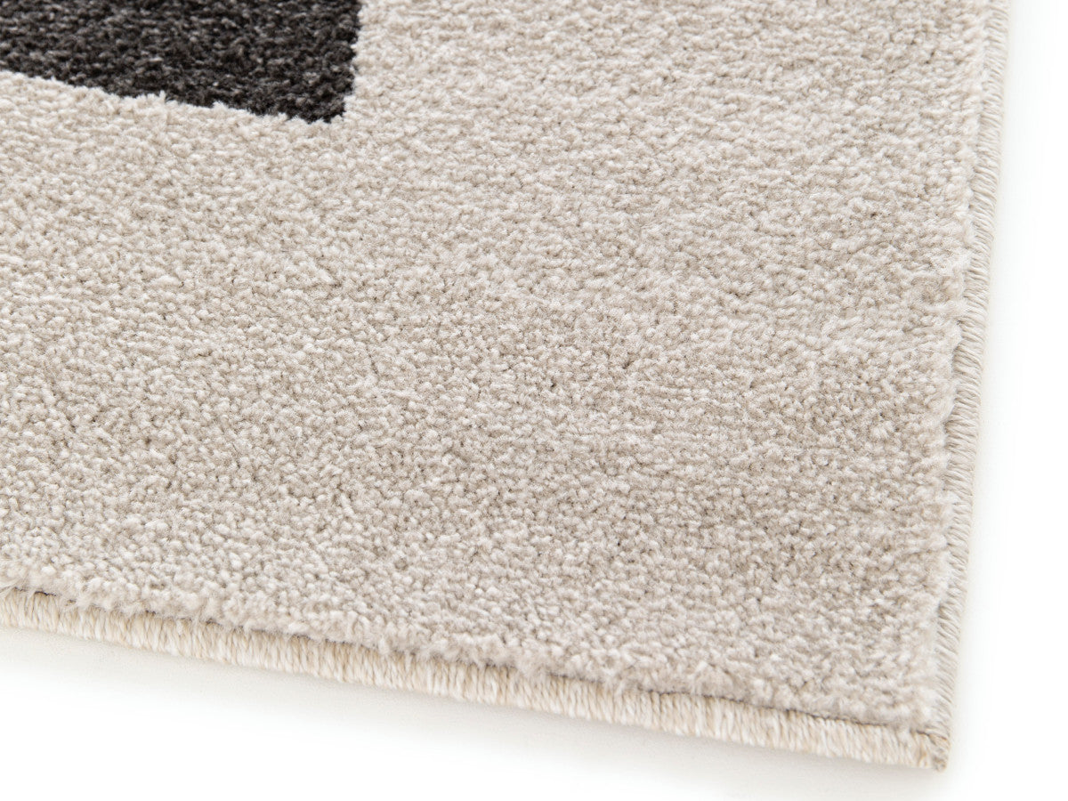Tapis poils ras MARTINE motif abstrait - Gris foncé