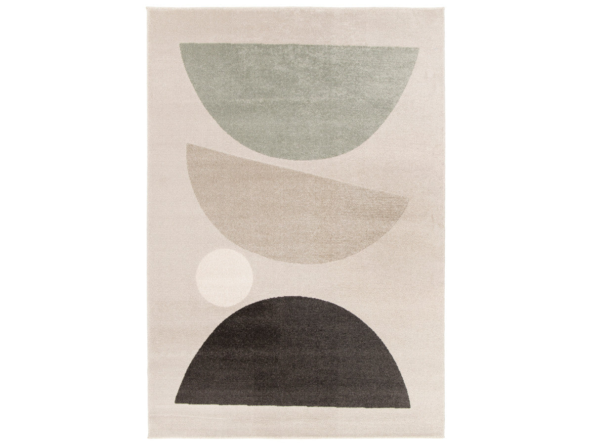 Tapis poils ras MARTINE motif abstrait - Gris foncé