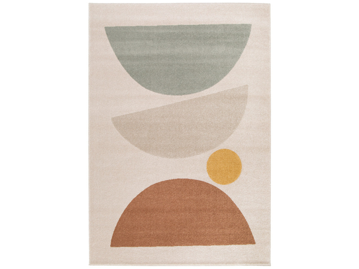 Tapis poils ras MARTINE motif abstrait - Orange