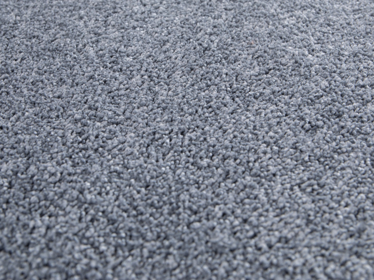 Tapis poils ras lavable MIREILLE uni - Bleu