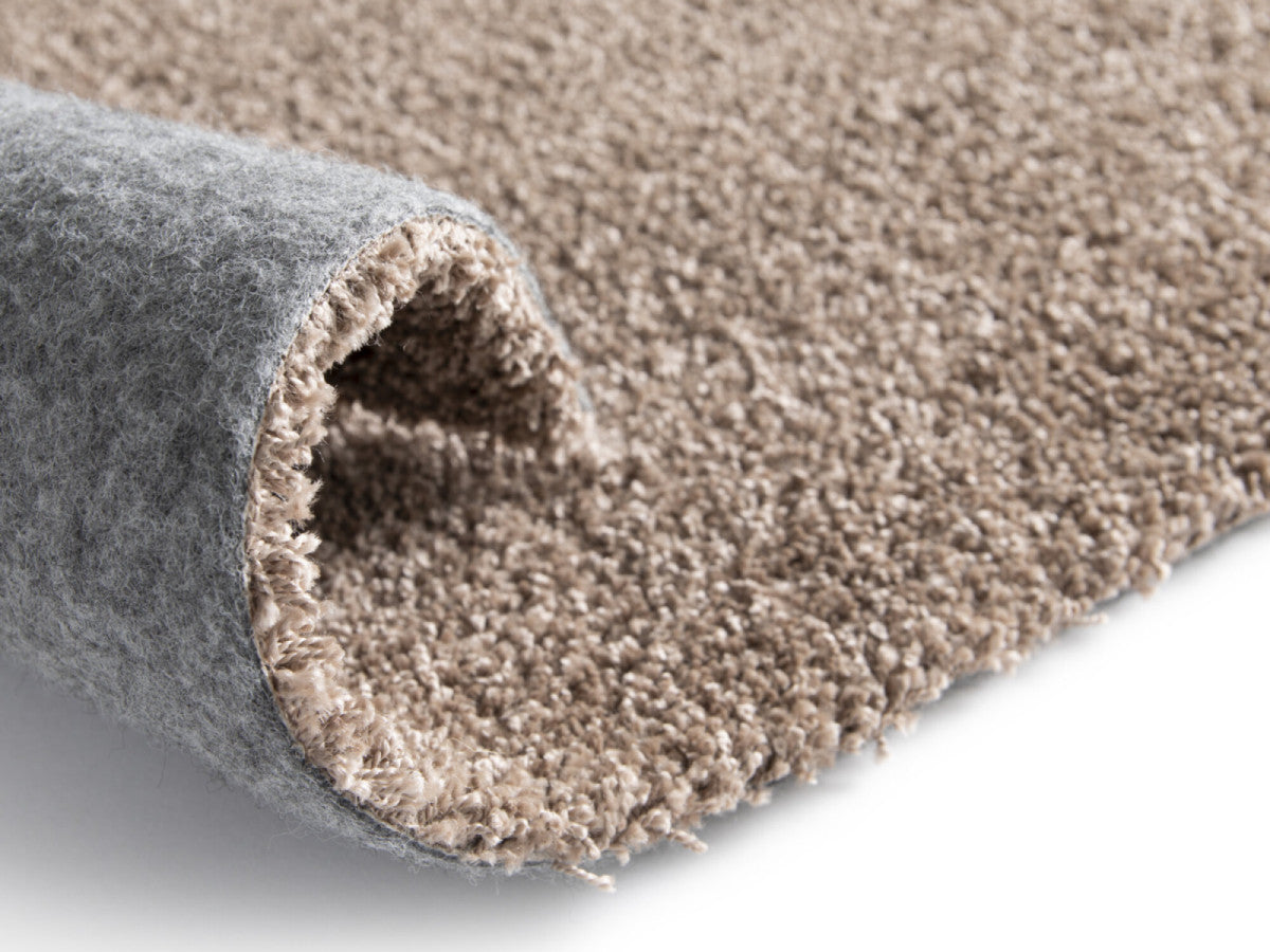 Tapis poils ras lavable MIREILLE uni - Marron