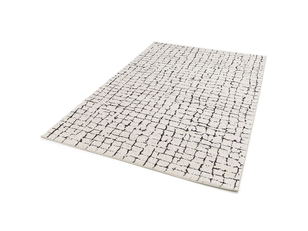Tapis poils ras NEBULIA motif abstrait - Beige
