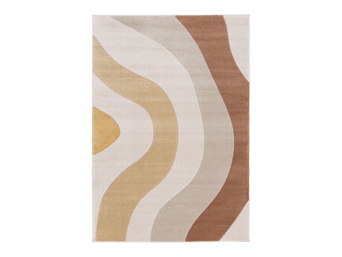 Tapis poils ras NOVA motif abstrait - Beige