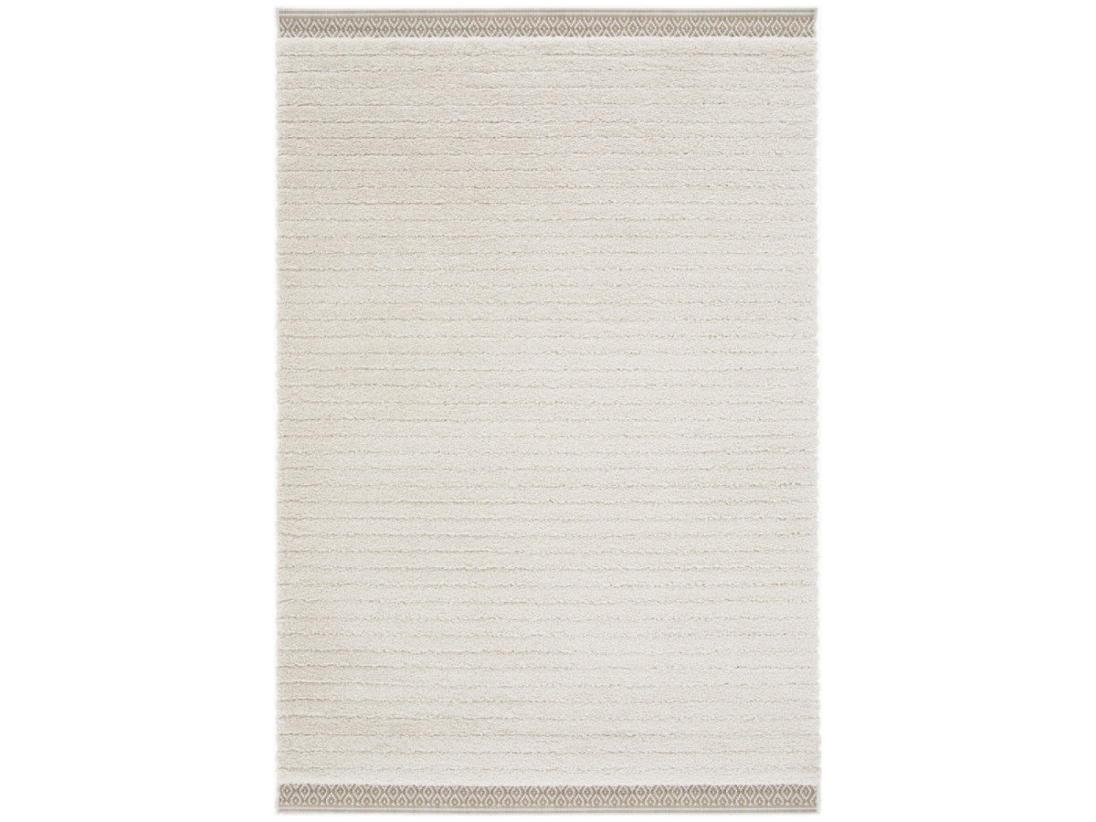 Tapis poils ras NUBIO motif graphique - Beige
