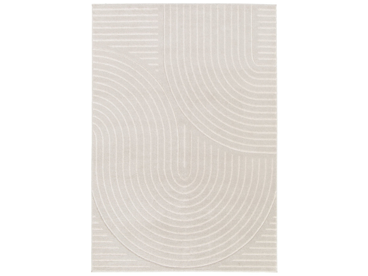 Tapis poils ras ODILE motif abstrait - Gris clair
