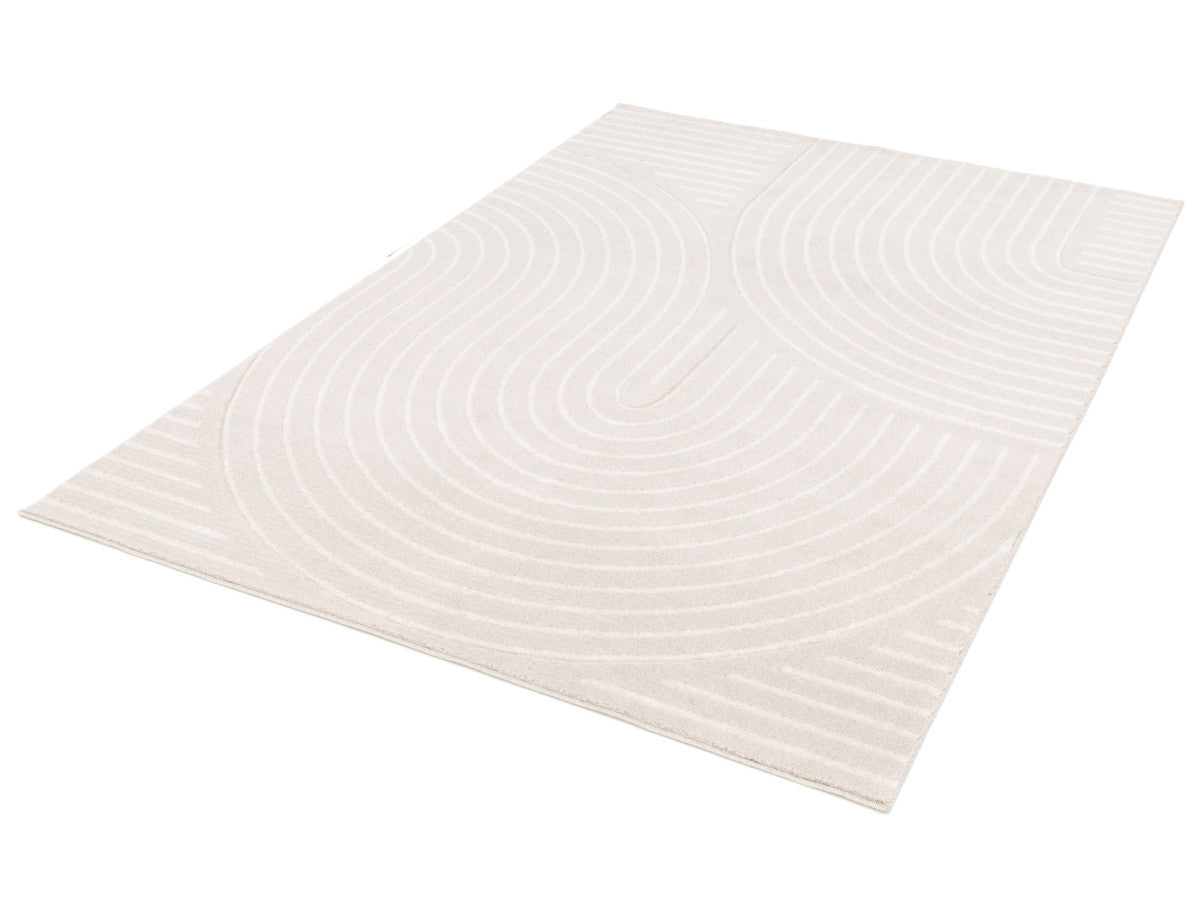 Tapis poils ras ODILE motif abstrait - Gris clair