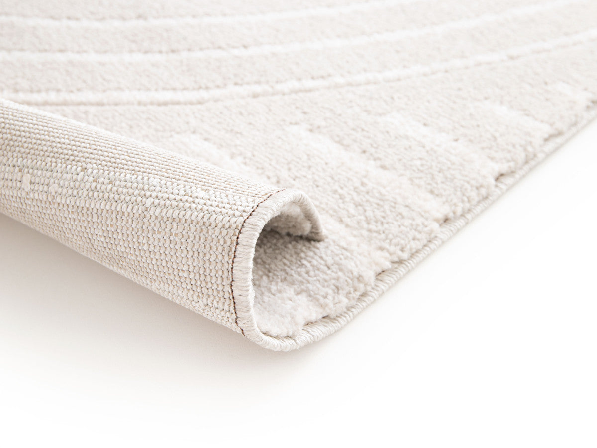 Tapis poils ras ODILE motif abstrait - Gris clair