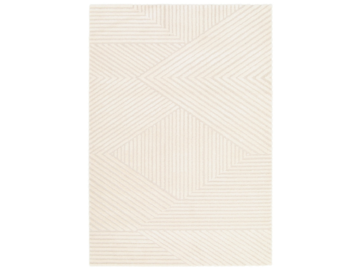 Tapis poils ras OLIVIER motif abstrait - Beige