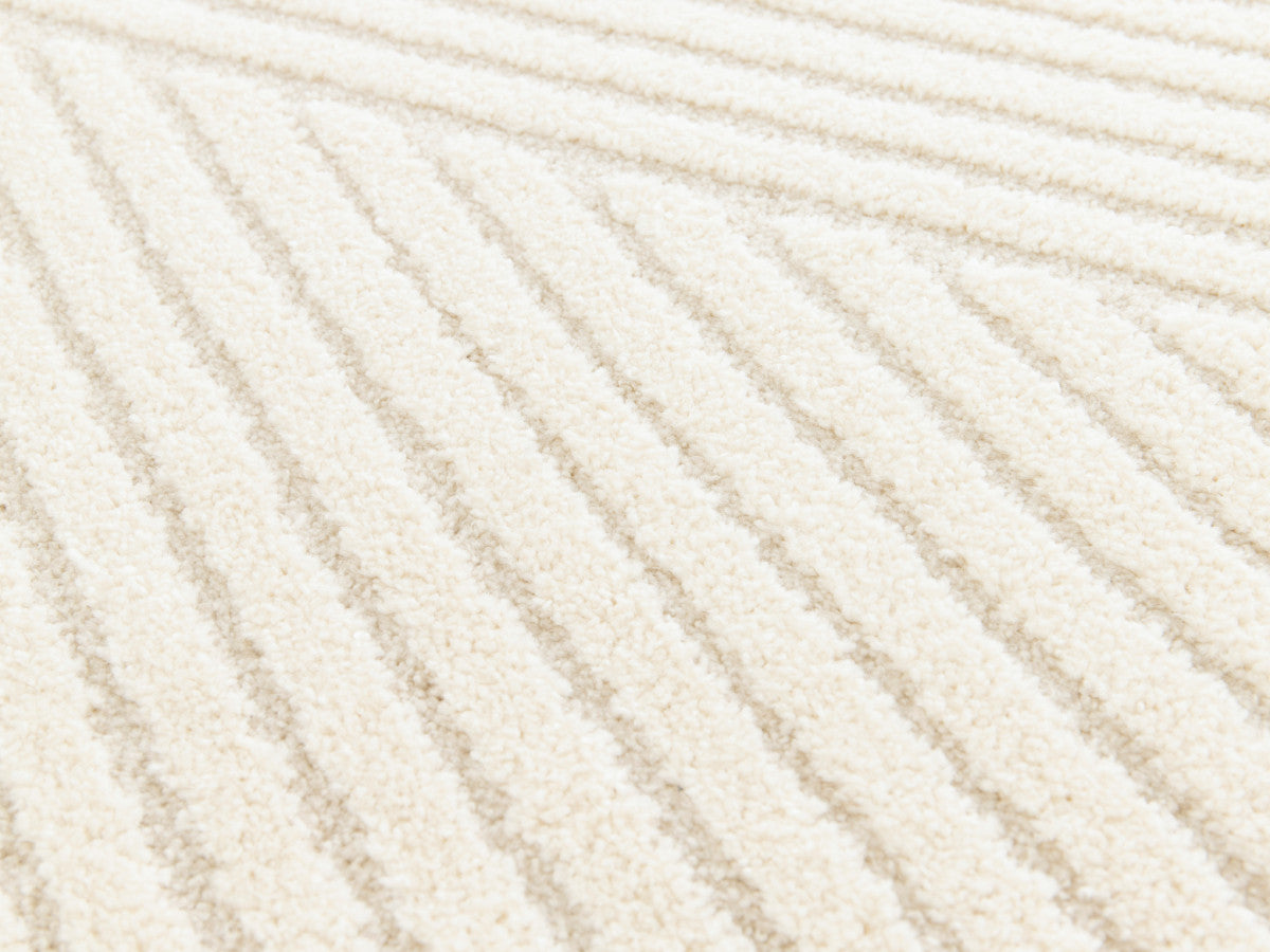 Tapis poils ras OLIVIER motif abstrait - Beige