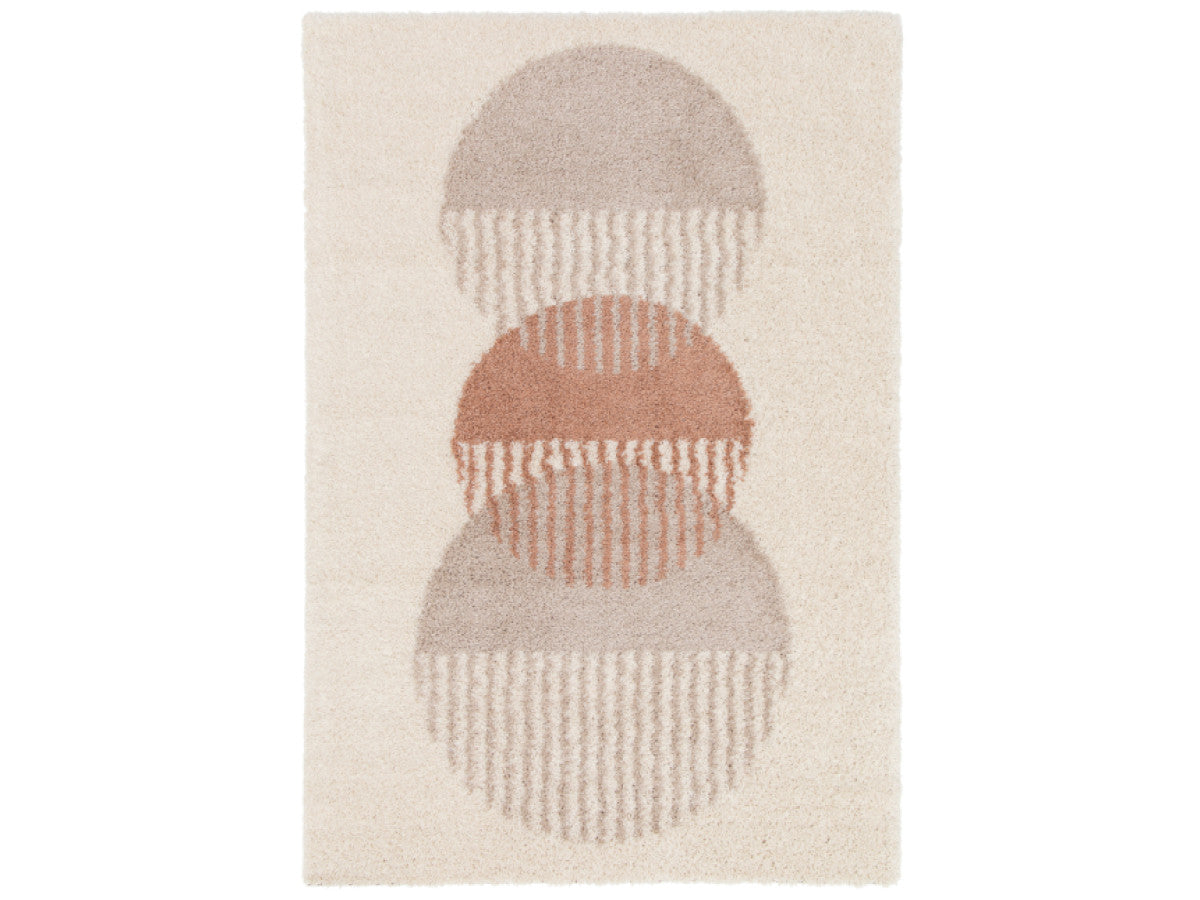 Tapis poils ras PASCALE motif abstrait - Beige