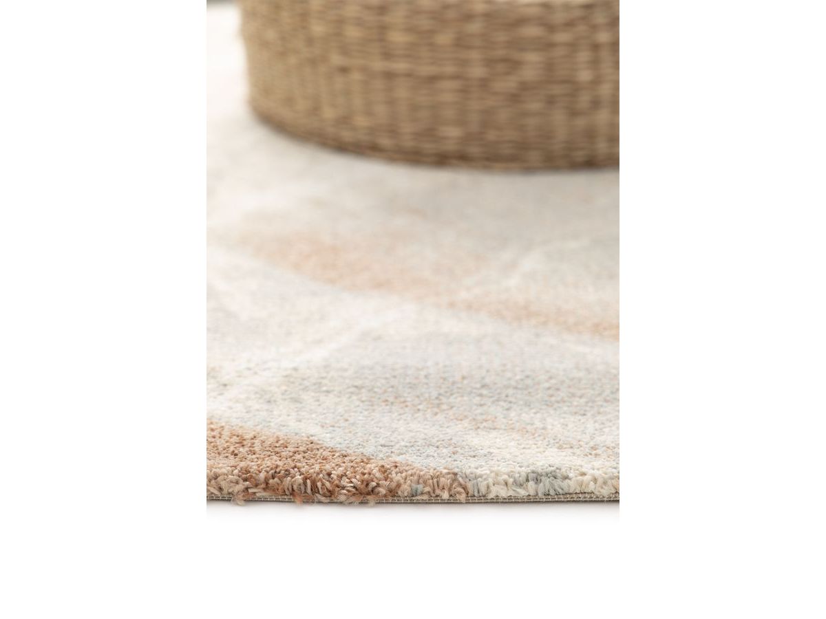 Tapis poils ras RIVIERE motif abstrait - Bleu