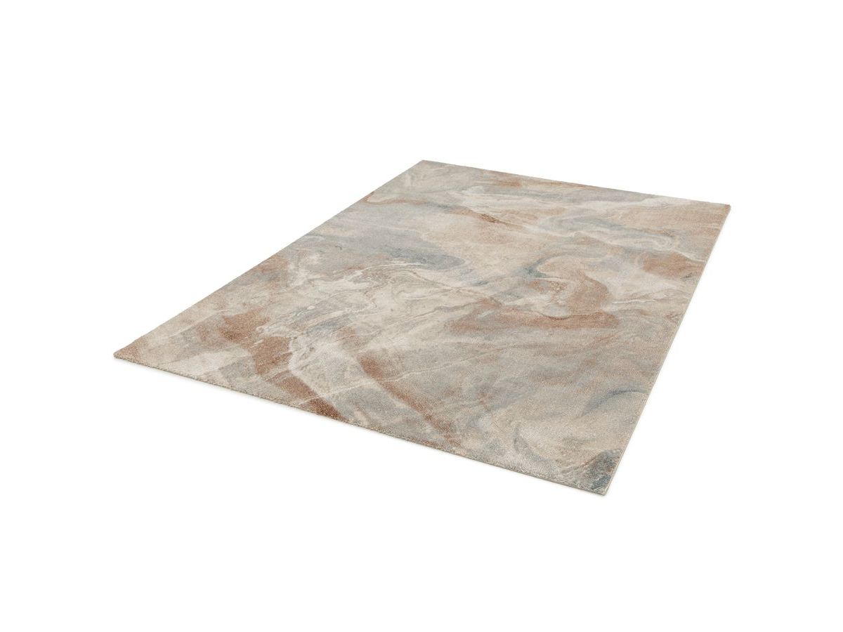 Tapis poils ras RIVIERE motif abstrait - Bleu