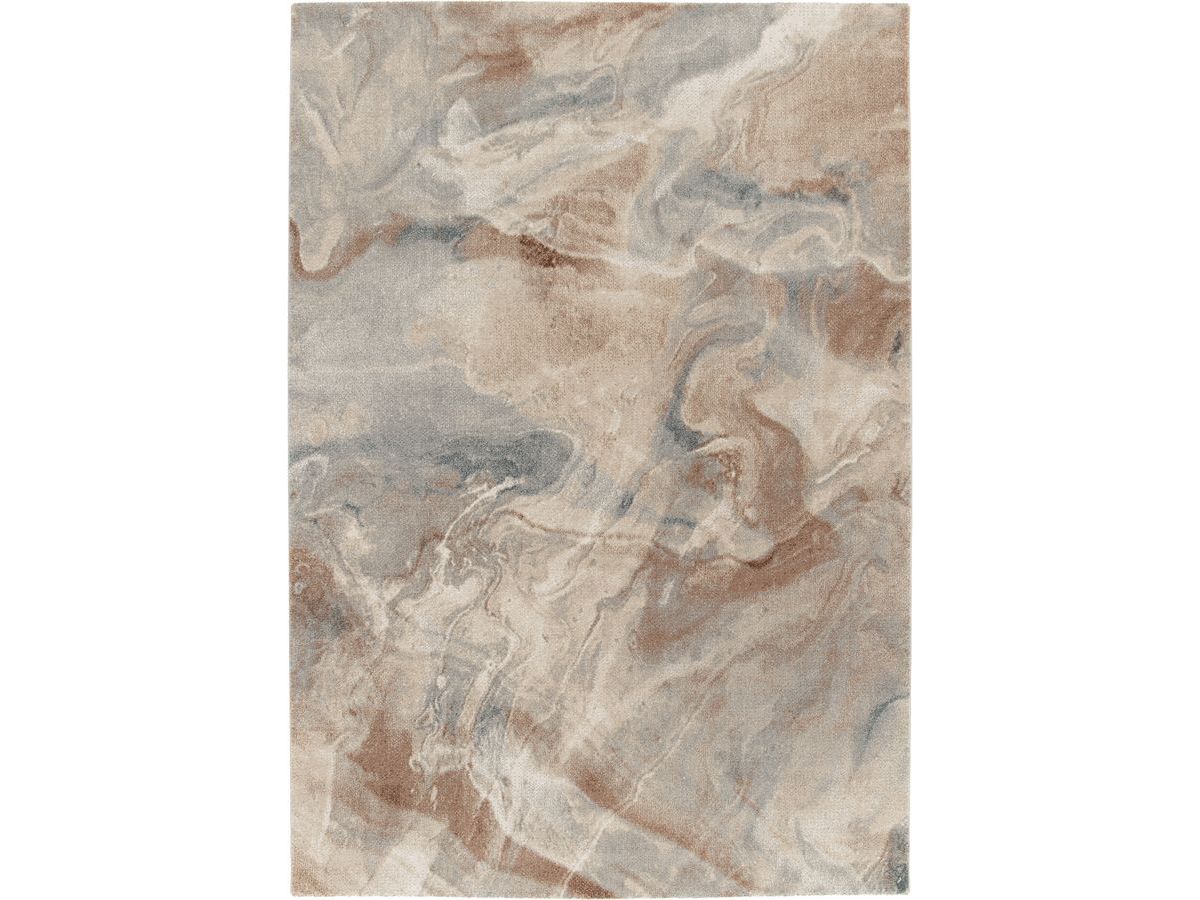 Tapis poils ras RIVIERE motif abstrait - Bleu