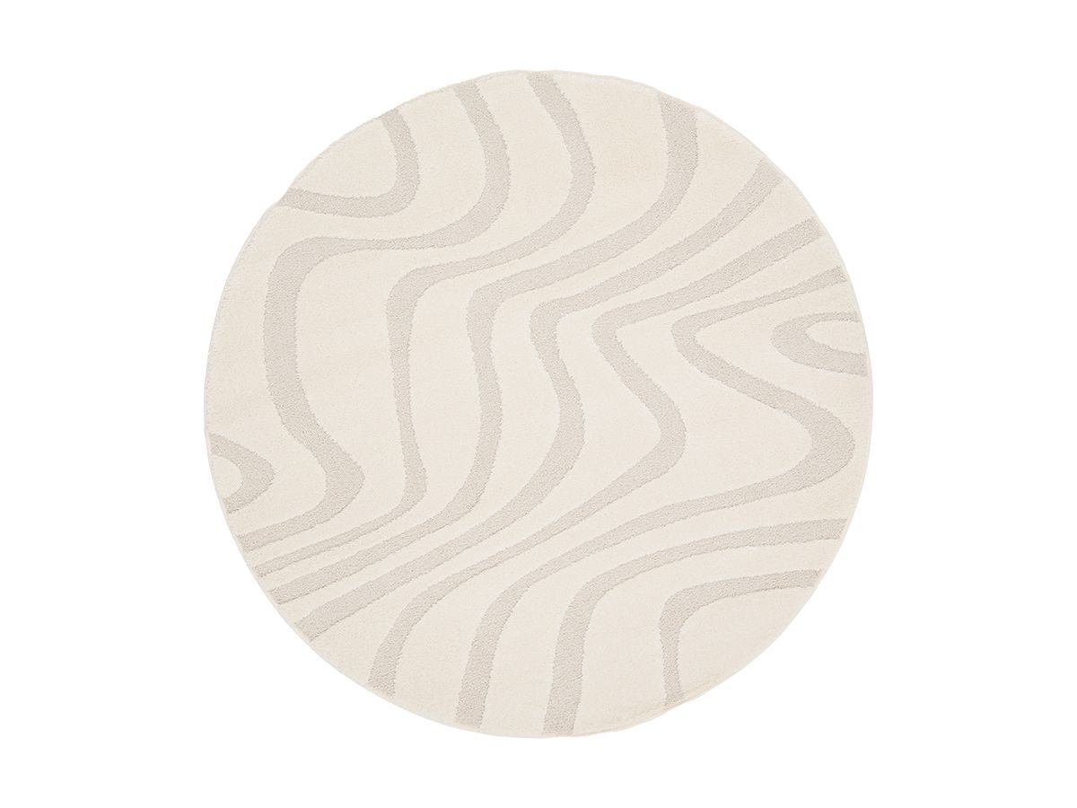 Tapis poils ras SOFTERA motif abstrait - Beige