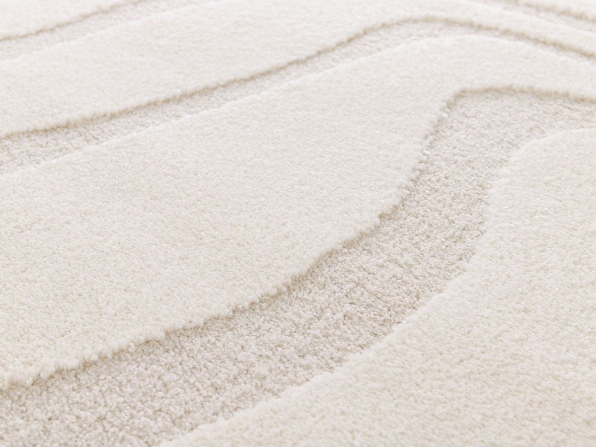 Tapis poils ras SOFTERA motif abstrait - Beige