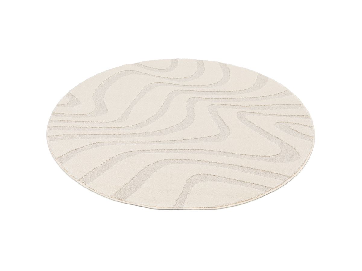 Tapis poils ras SOFTERA motif abstrait - Beige