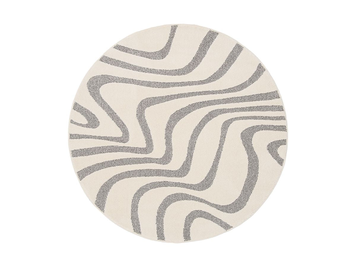 Tapis poils ras SOFTERA motif abstrait - Gris clair