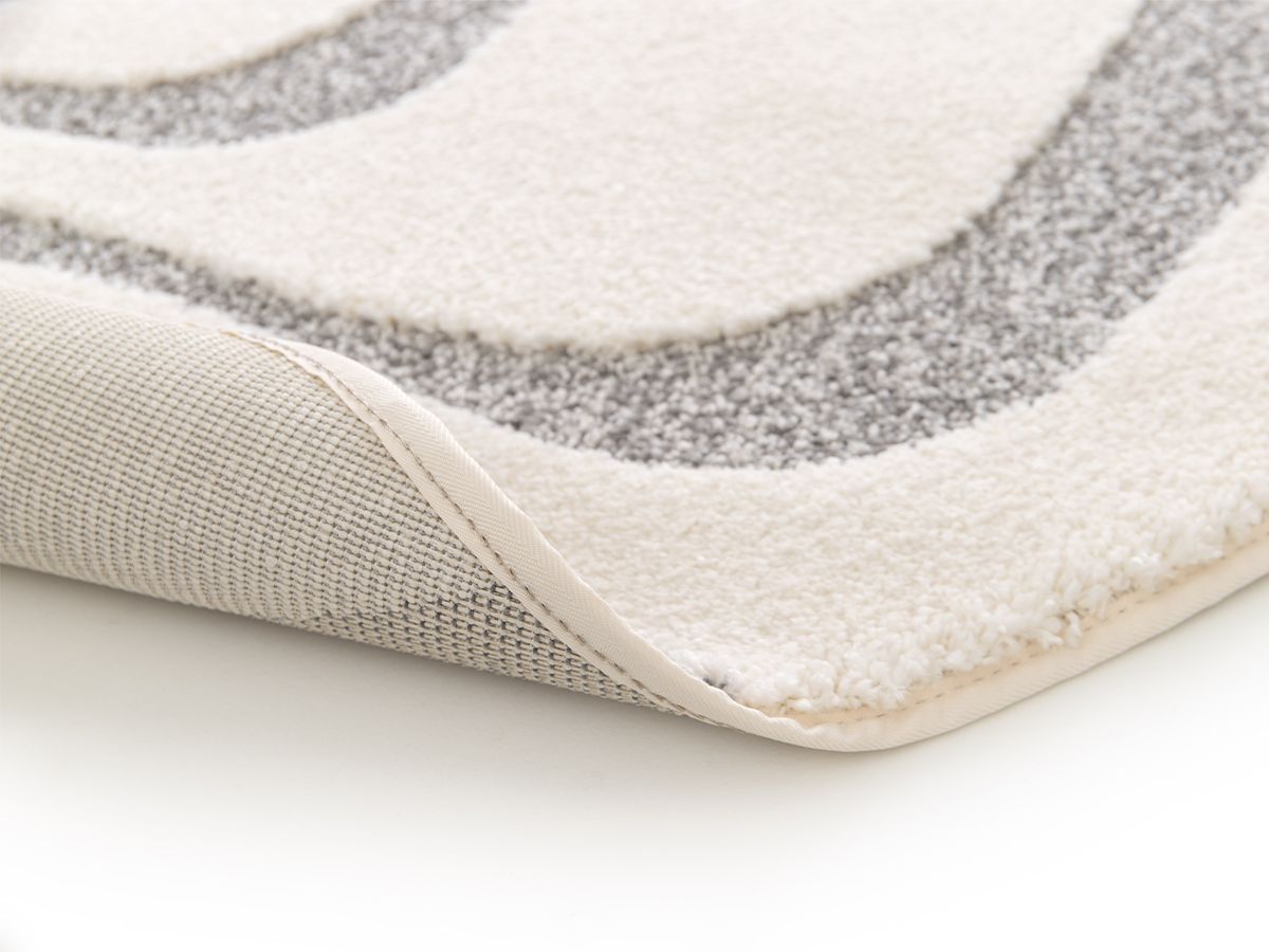 Tapis poils ras SOFTERA motif abstrait - Gris clair
