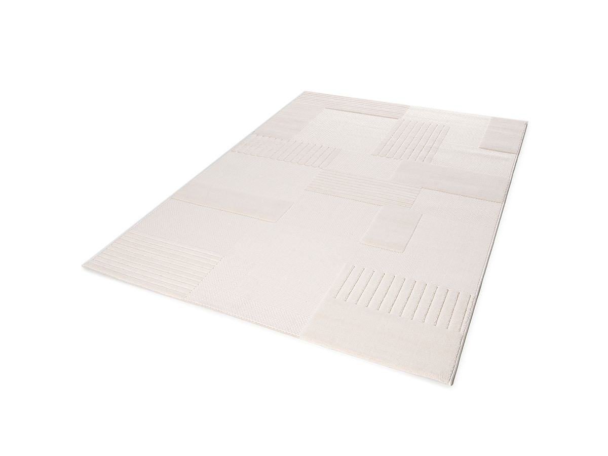 Tapis poils ras SORELLE motif géométrique - Beige