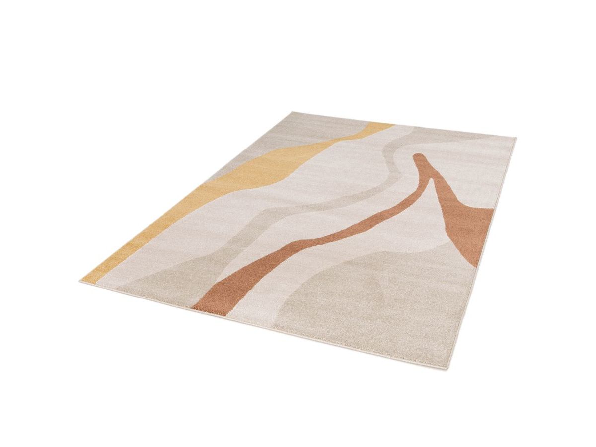 Tapis poils ras ULYS motif abstrait - Beige