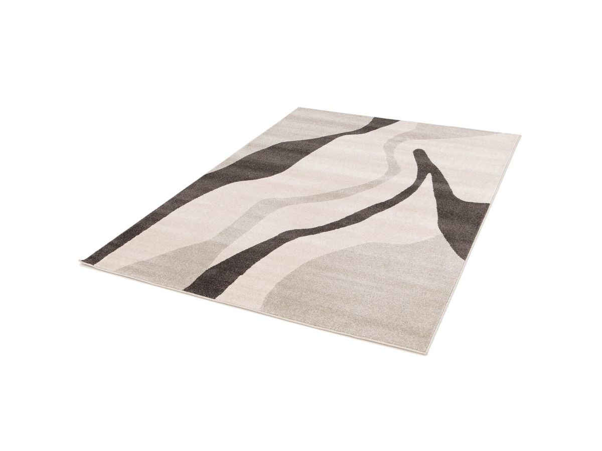 Tapis poils ras ULYS motif abstrait - Gris