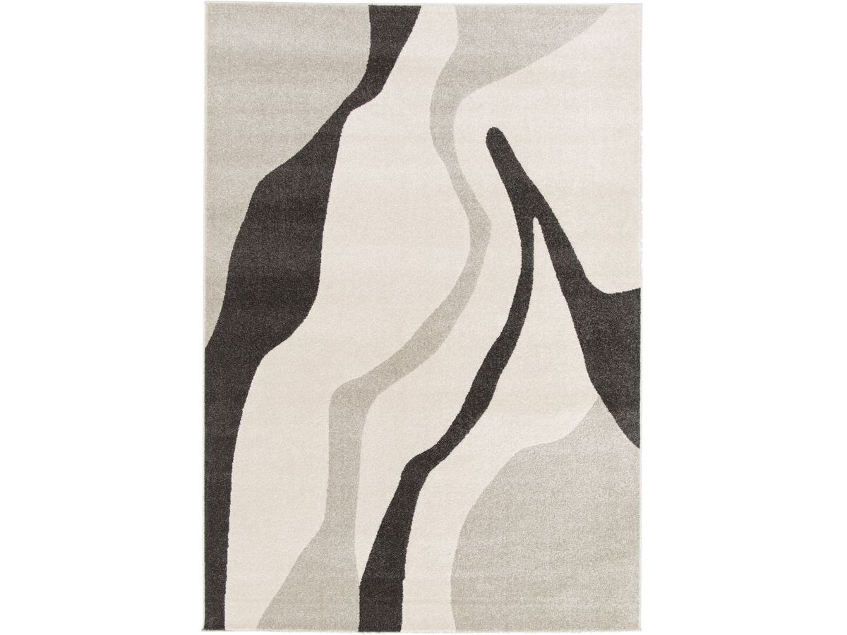 Tapis poils ras ULYS motif abstrait - Gris