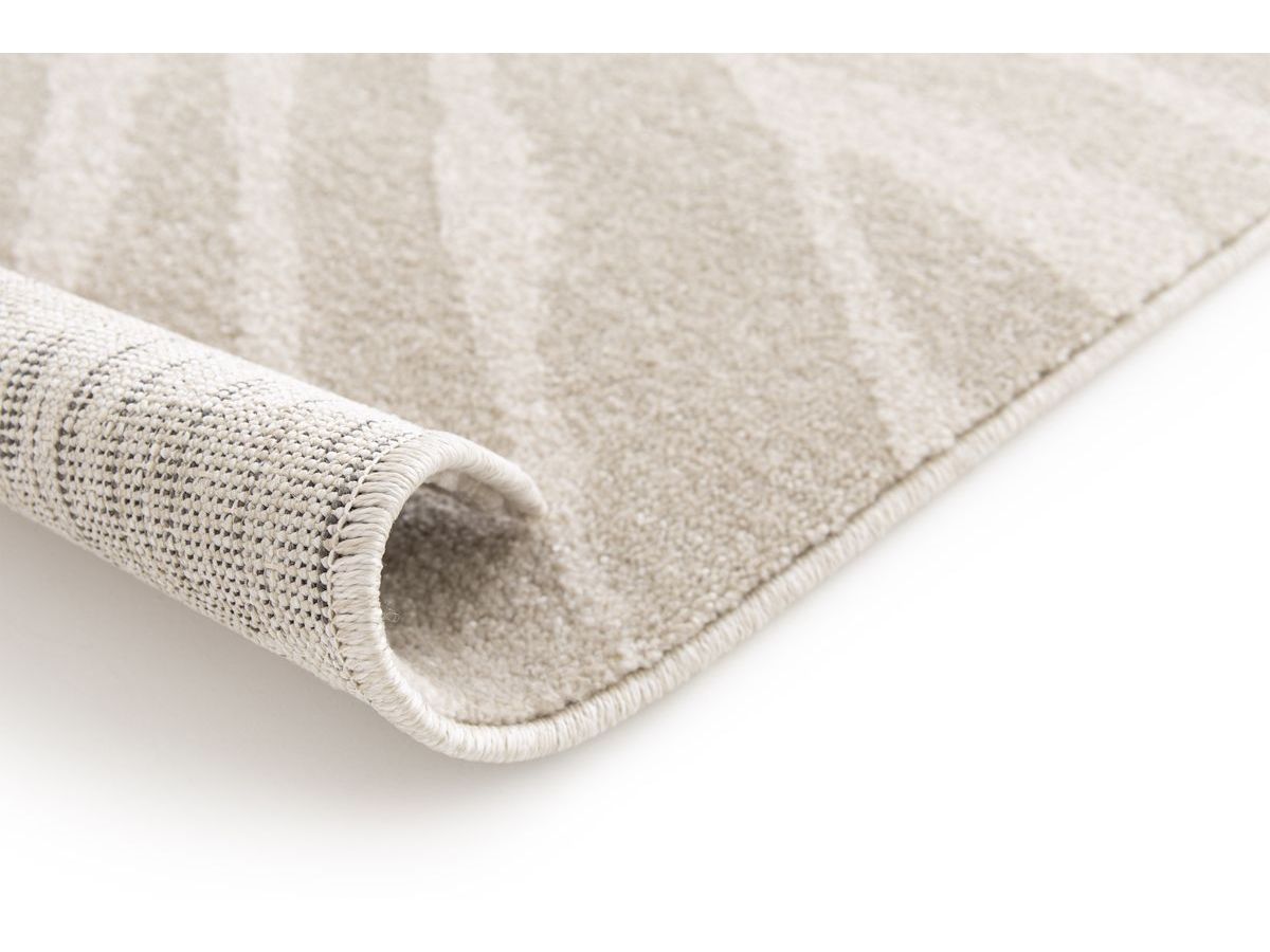 Tapis poils ras ZAYN motif abstrait - Beige