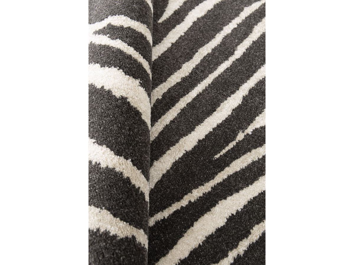 Tapis poils ras ZAYN motif abstrait - Gris