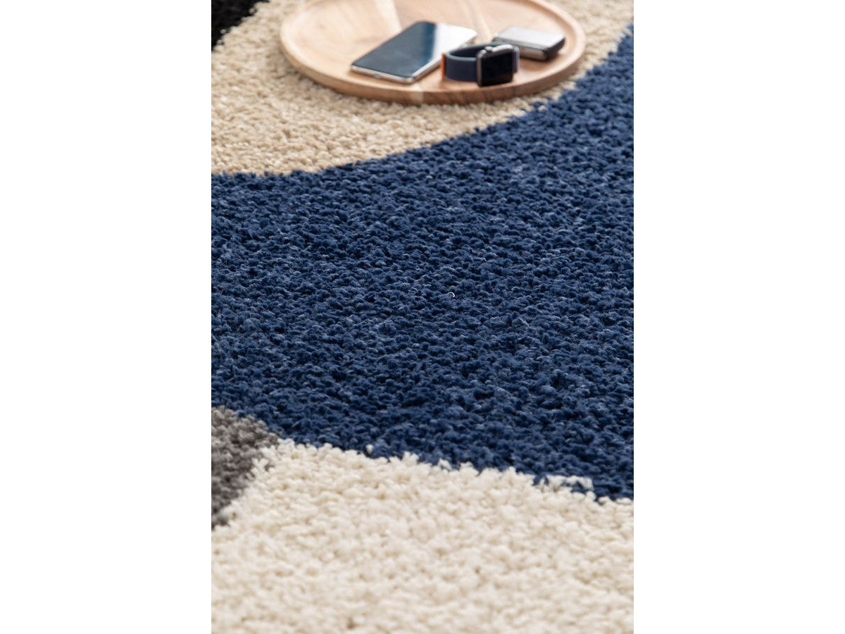 Tapis shaggy EZIO motif abstrait - Gris