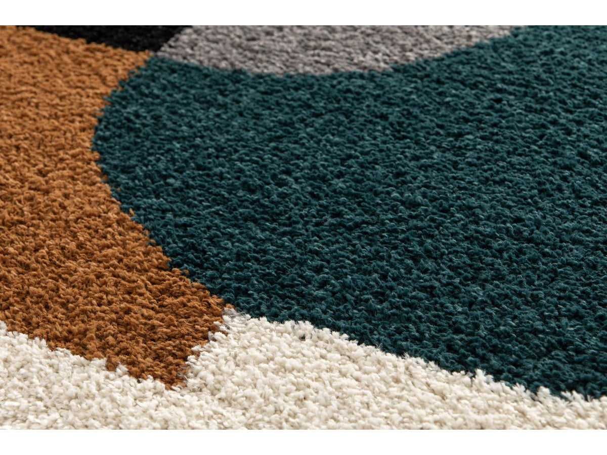 Tapis shaggy EZIO motif abstrait - Orange