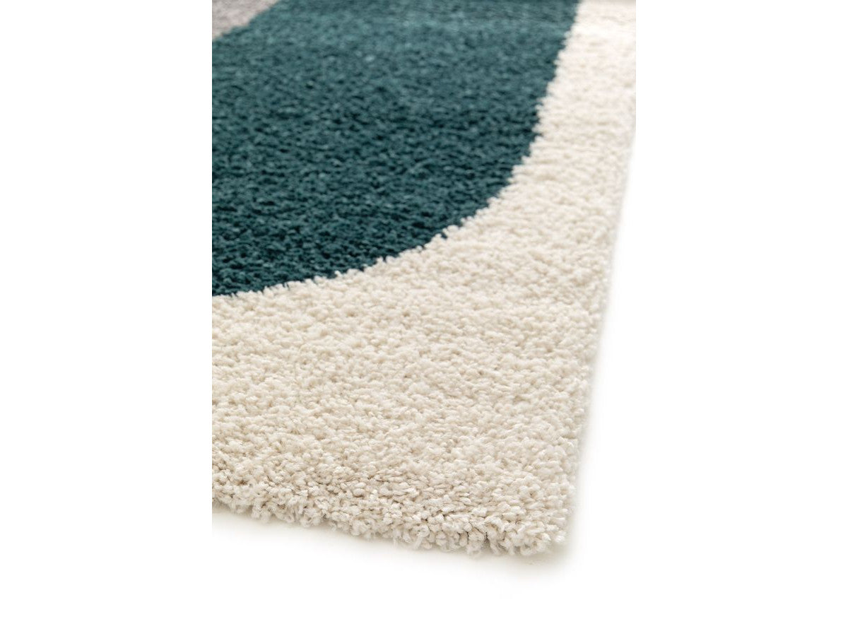 Tapis shaggy EZIO motif abstrait - Orange