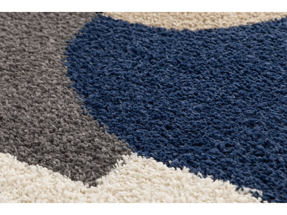 Tapis shaggy EZIO motif abstrait - Gris