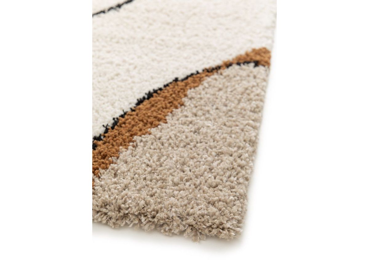 Tapis shaggy LALOU motif abstrait - Beige