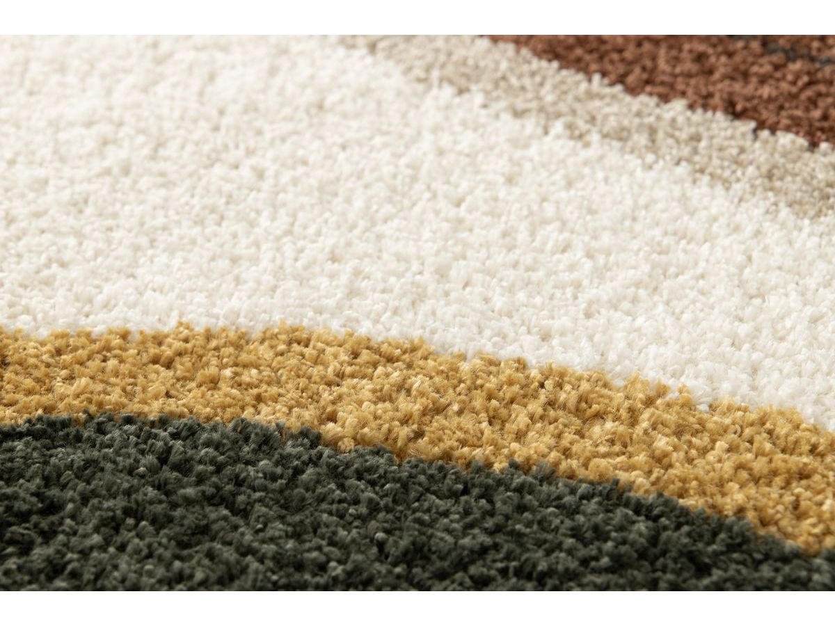 Tapis shaggy LALOU motif abstrait - Marron