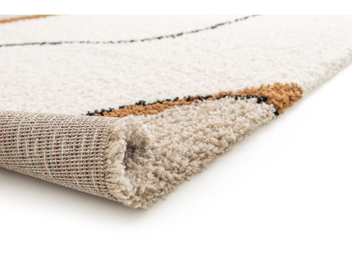 Tapis shaggy LALOU motif abstrait - Beige